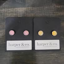 Sparkly Handmade Stud Earrings