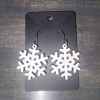 Wooden Snowflake Handmade Earrings - 2 Styles