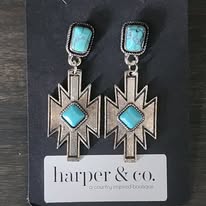 Western Aztec Turquoise Earrings