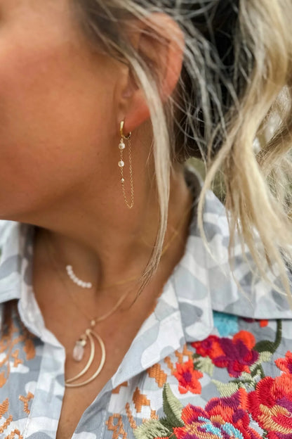 BLAKELEY Diamond Cascade Hoop Earrings