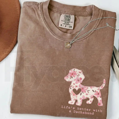 Comfort Colors® Dachshund Floral Shirt