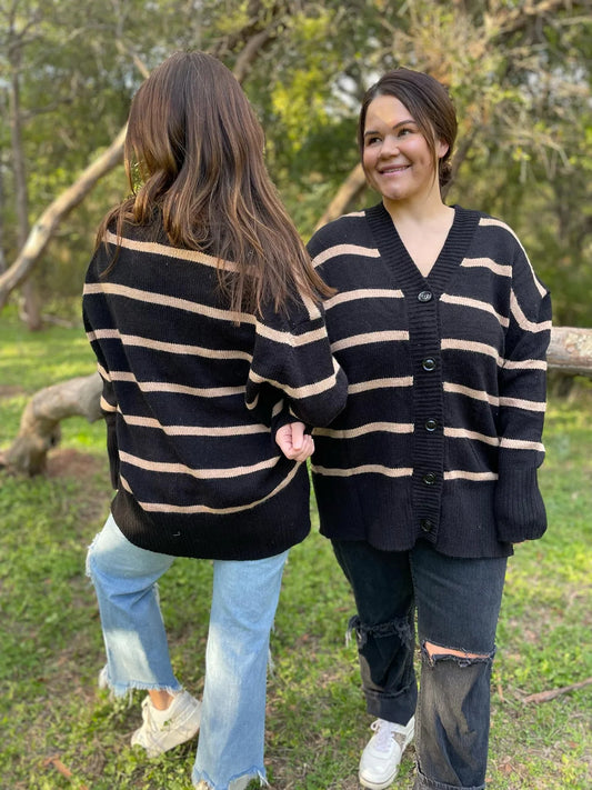 ONE ELEVEN NORTH Striped Cardigan