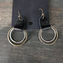 Metal and Leather Handmade Earrings