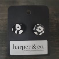 Leopard Wooden Handmade Stud Earrings - 2 Colors
