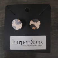 Leopard Wooden Handmade Stud Earrings - 2 Colors