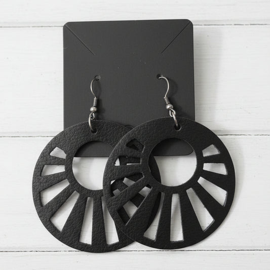Leather Cutout Handmade Earrings