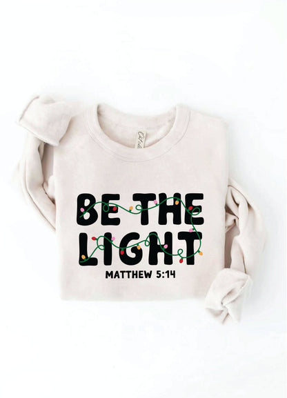 BE THE LIGHT Graphic Sweatshirt: HEATHER PURPLE