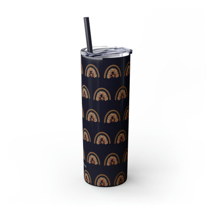 Boho Rainbow Skinny Tumbler with Straw, 20oz