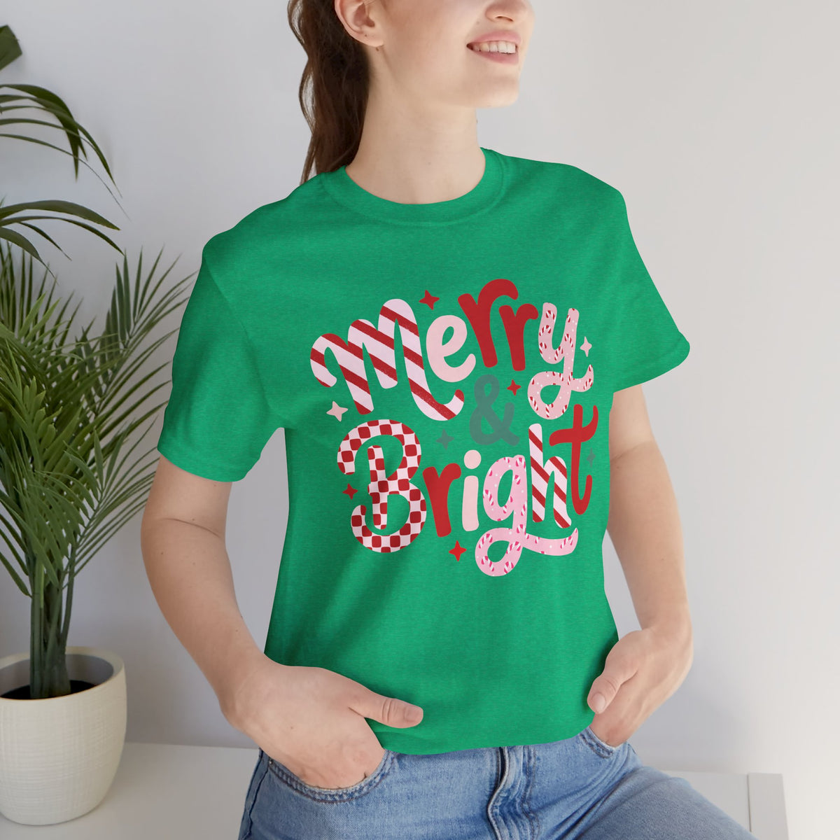 Copy of Winter Snowflakes Graphic Tee — Blue Striped Holiday T-Shirt