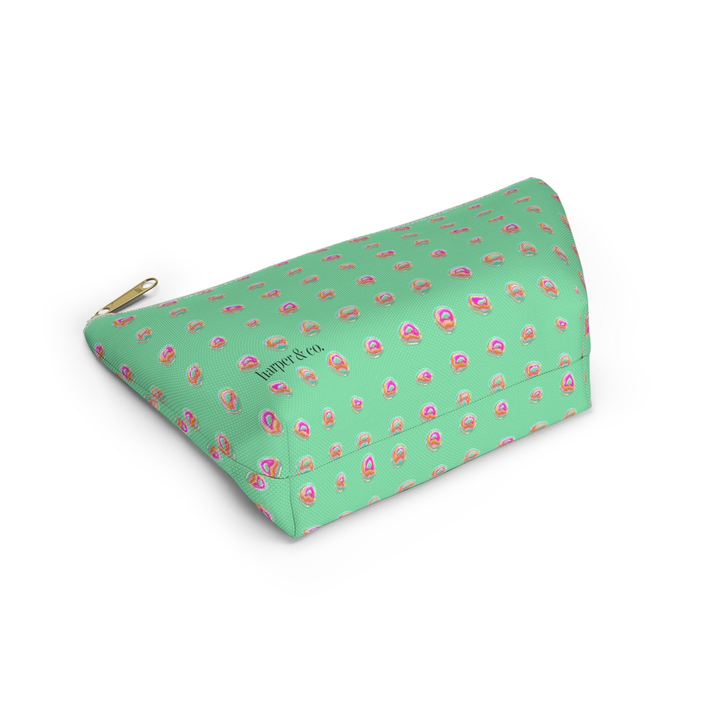 Mint Green Dot Accessory Pouch w T-bottom