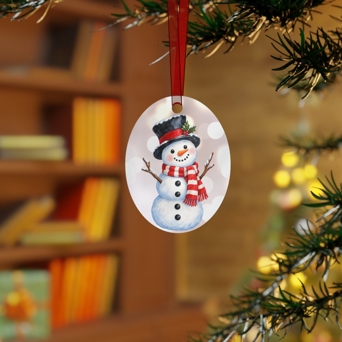 Snowman Christmas Metal Ornament