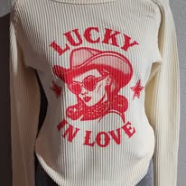 BLAKELEY Lucky Love Ribbed Graphic Top