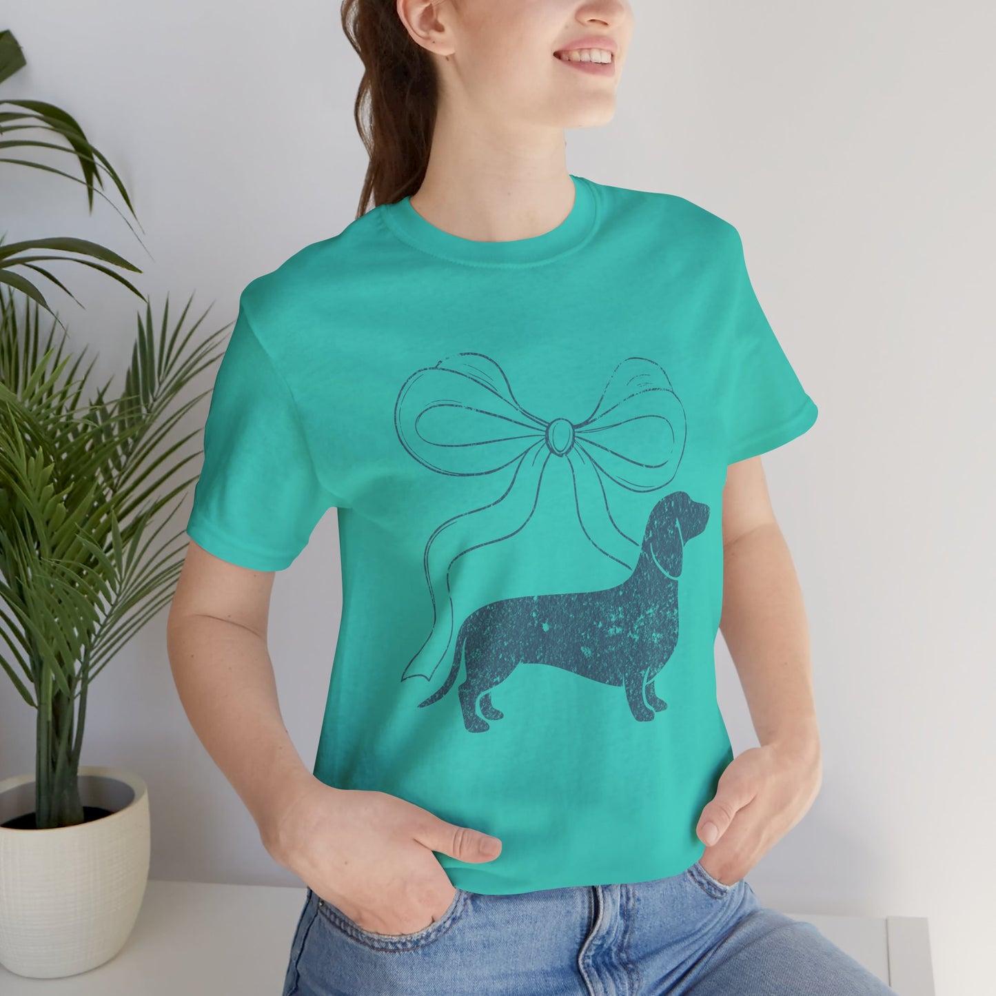 Dachshund Coquette Bow T-Shirt — Cute Doxie Graphic Tee