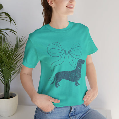 Dachshund Coquette Bow T-Shirt — Cute Doxie Graphic Tee