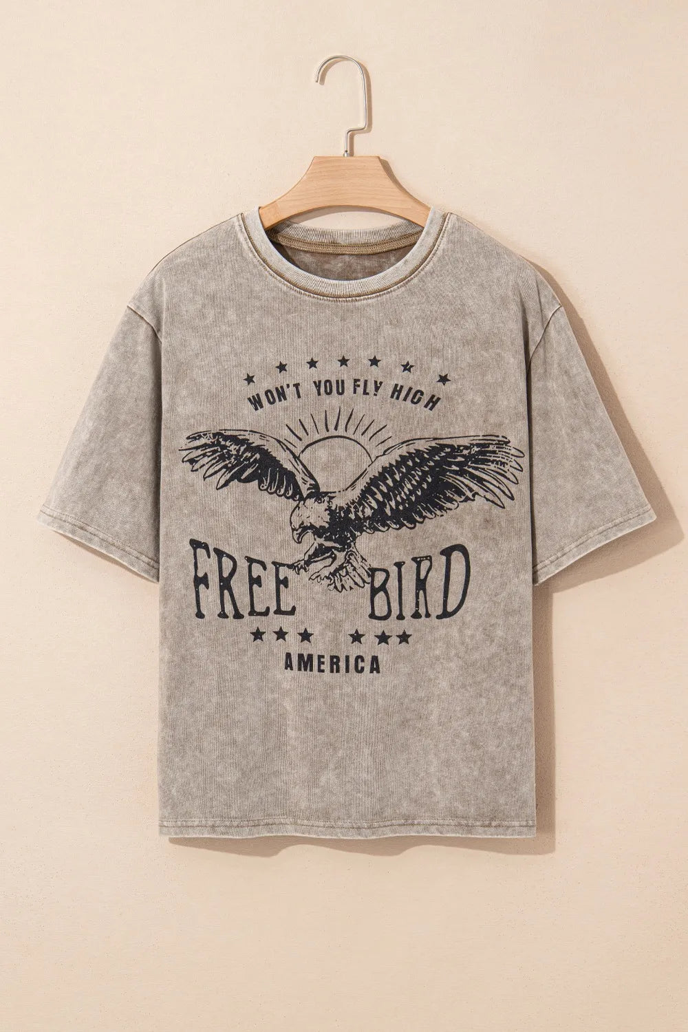 AMERICA FREE BIRD Vintage Graphic Mineral Washed Tee