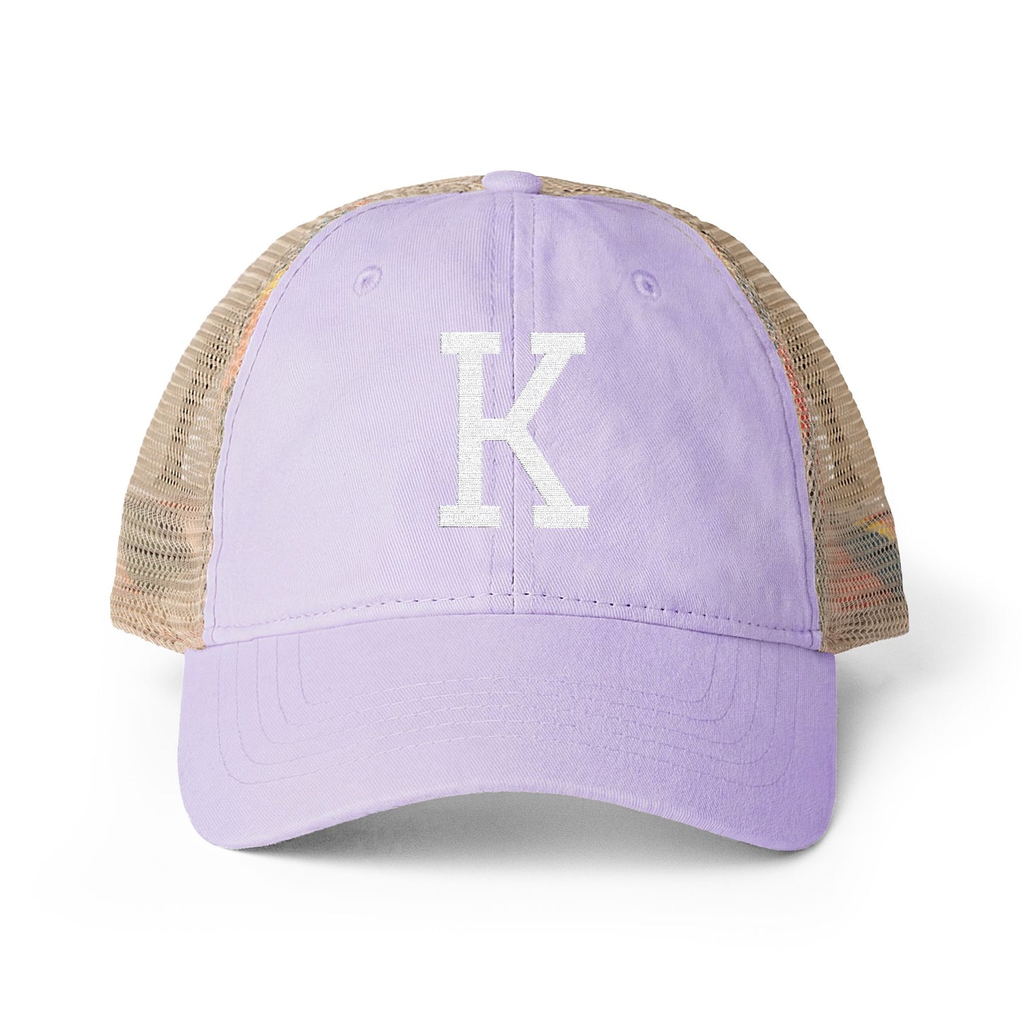 Personalized Initial Women's Washed Mesh-Back Cap
