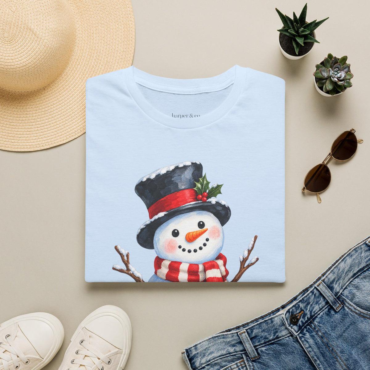 Festive Snowman Christmas T-Shirt