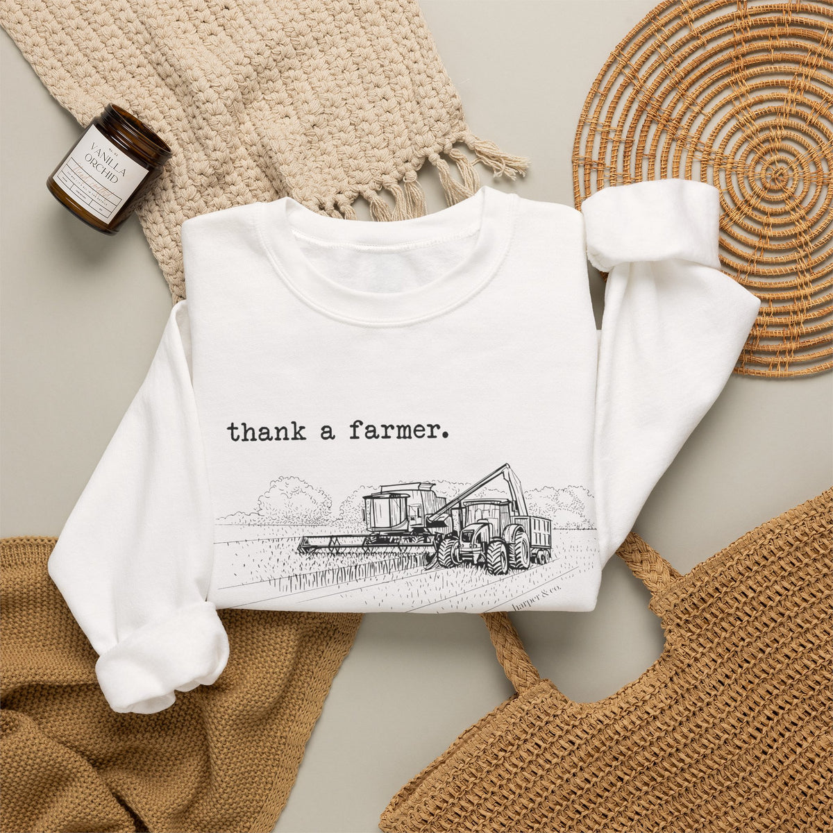 Thank a Farmer Combine Unisex Heavy Blend™ Crewneck Sweatshirt