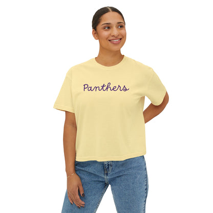 Panthers Script Boxy Tee
