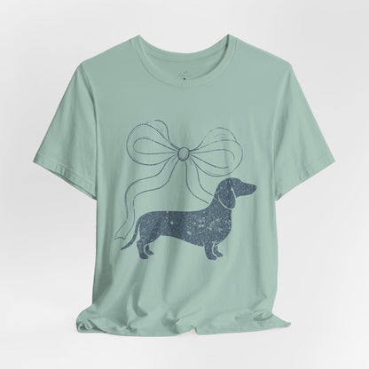 Dachshund Coquette Bow T-Shirt — Cute Doxie Graphic Tee