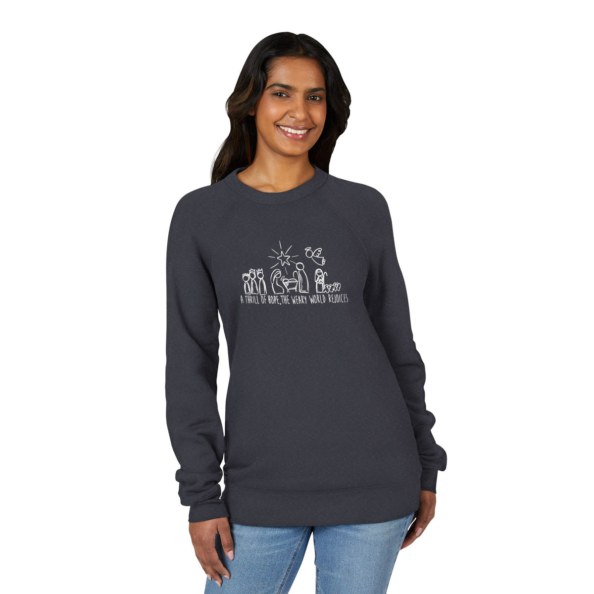 Nativity Scene Sweatshirt - "A Thief, A Hope, The World Would Be Ready" Christmas Crewneck