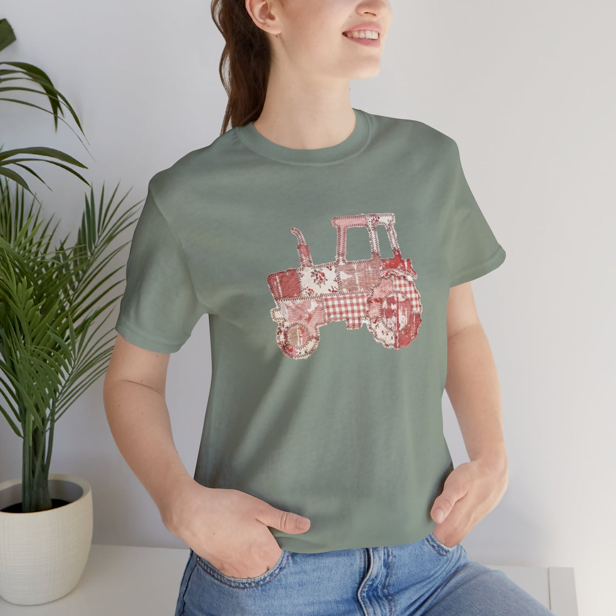 Tractor Patchwork Tee — Vintage Farm Truck Graphic T-Shirt
