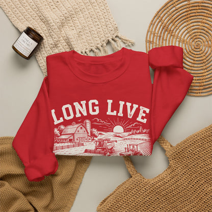 Long Live American Farmers Sweatshirt – Vintage Farm Scene Crewneck