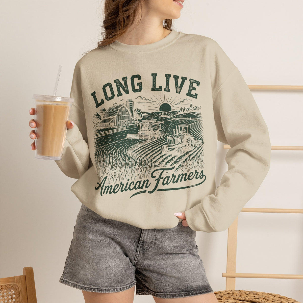 Long Live American Farmers Crewneck Sweatshirt