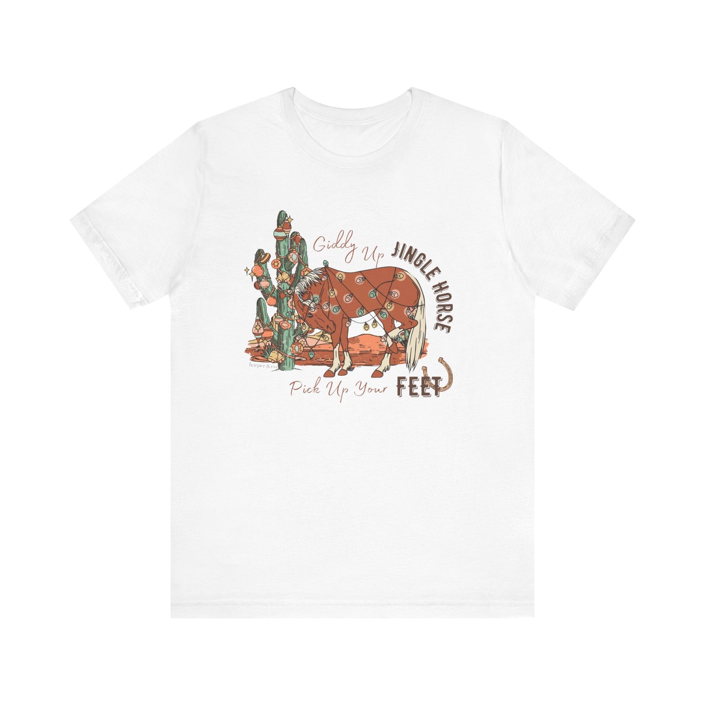 Giddy Up Jingle Horse Bella Canvas Full Size Unisex Jersey Short Sleeve Tee