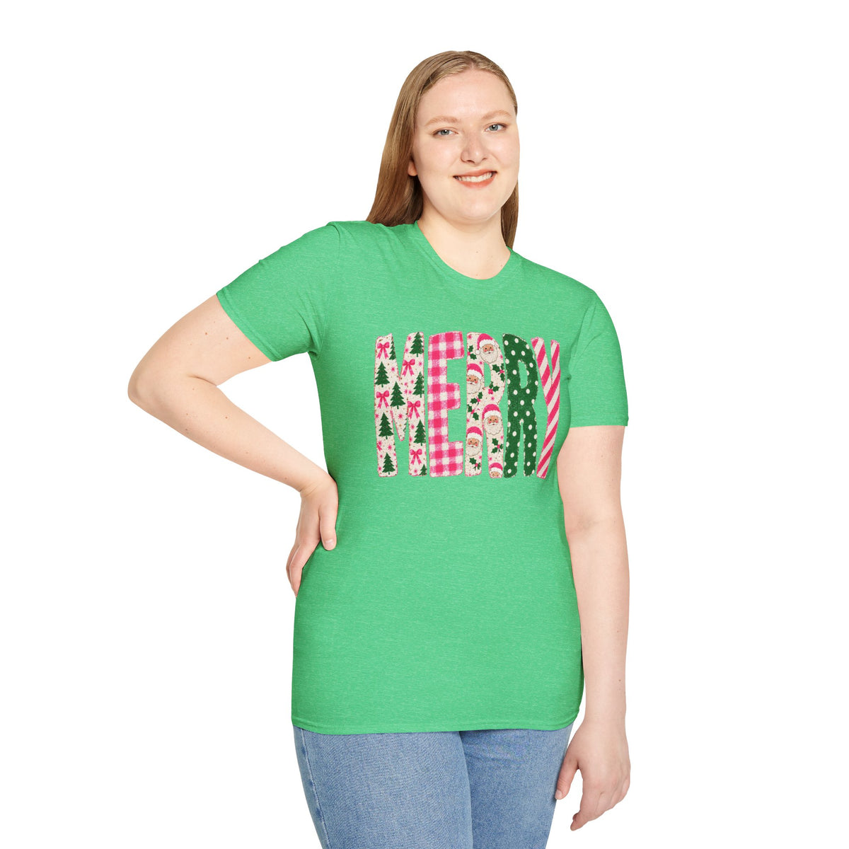Merry Patchwork Christmas Holiday T-Shirt