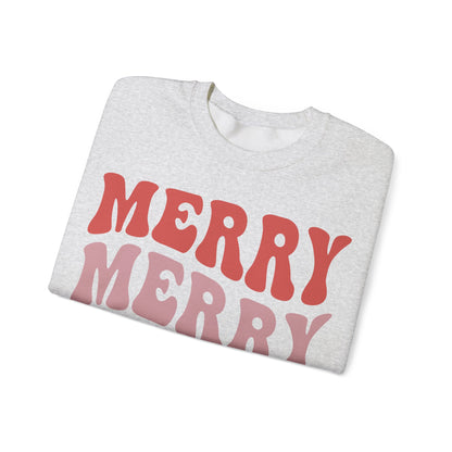 Merry Merry Merry Christmas Jersey Sweatshirt Full Size