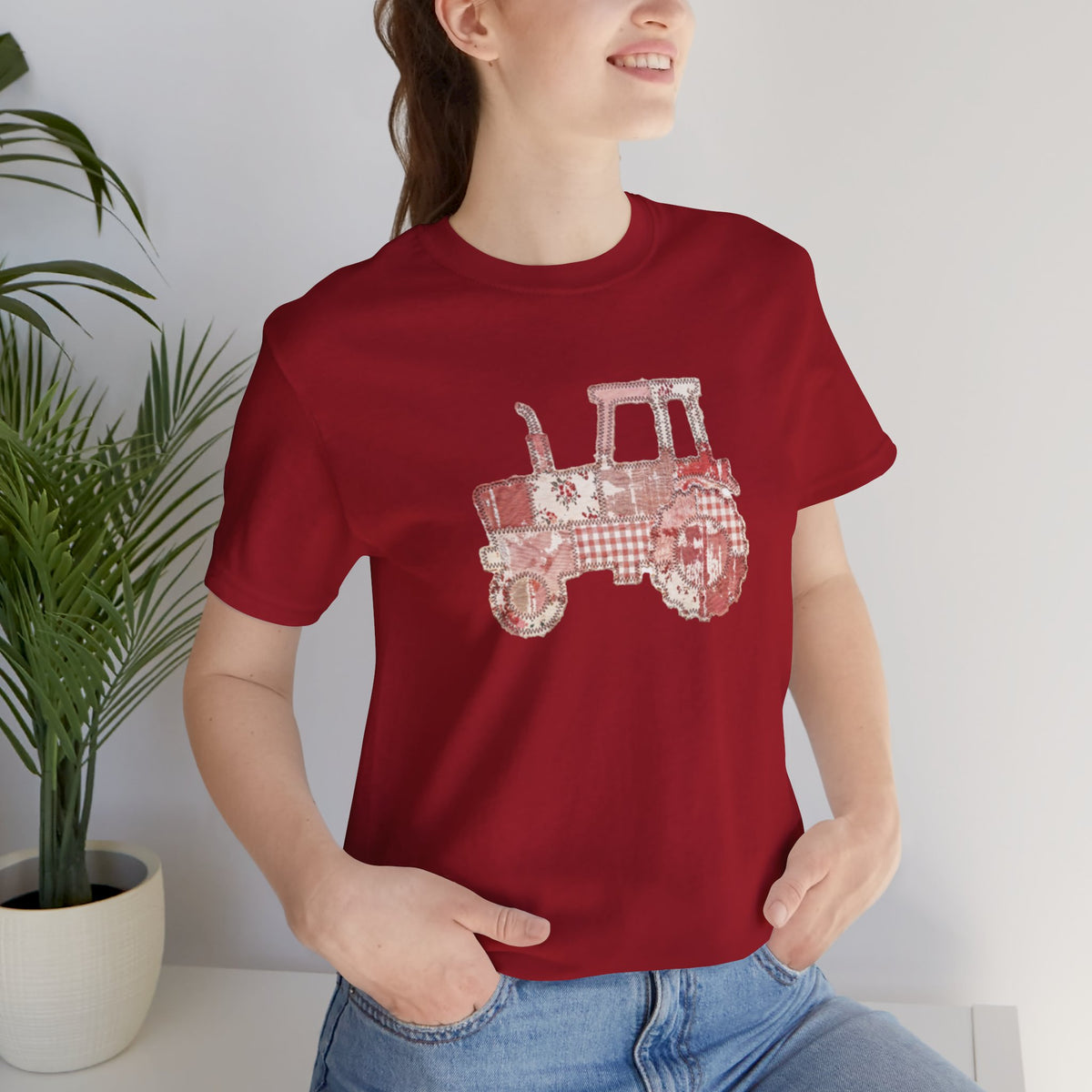 Tractor Patchwork Tee — Vintage Farm Truck Graphic T-Shirt