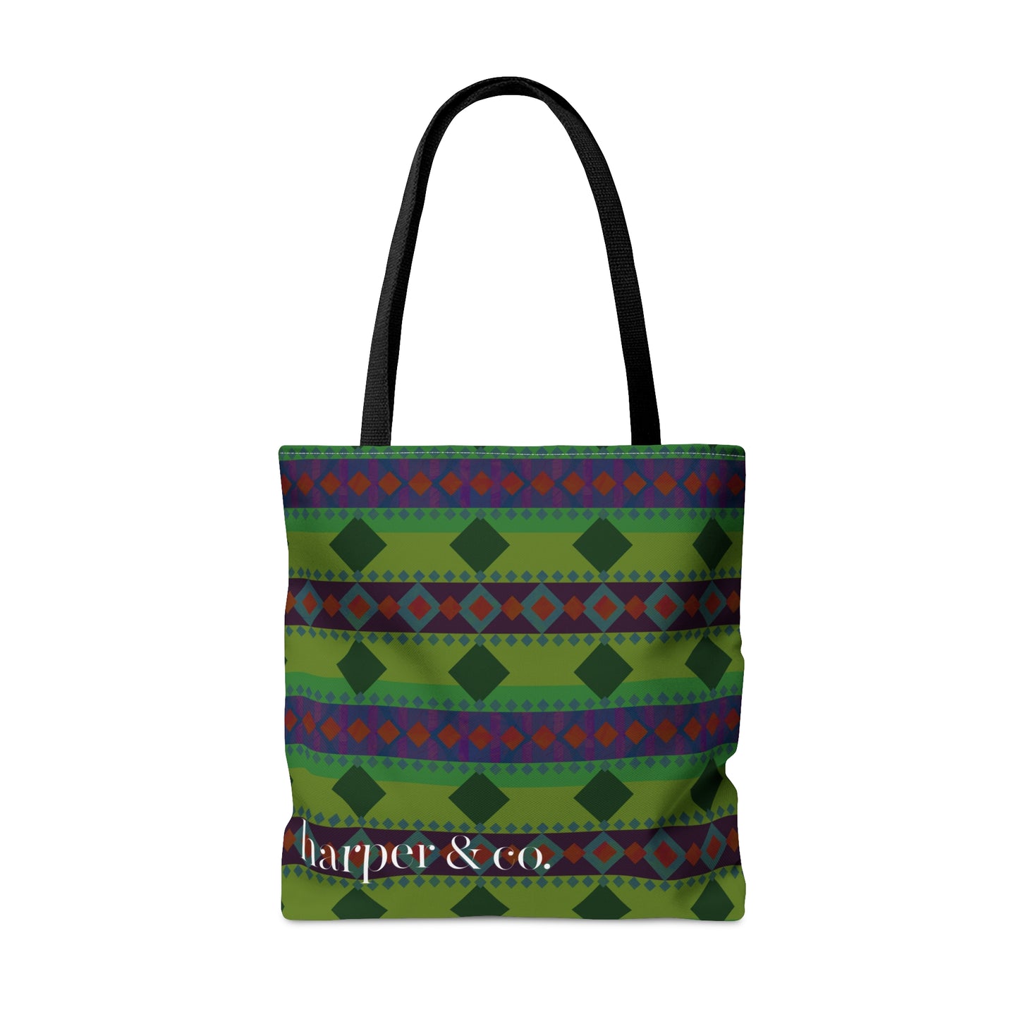 Green Aztec Stripe Tote Bag