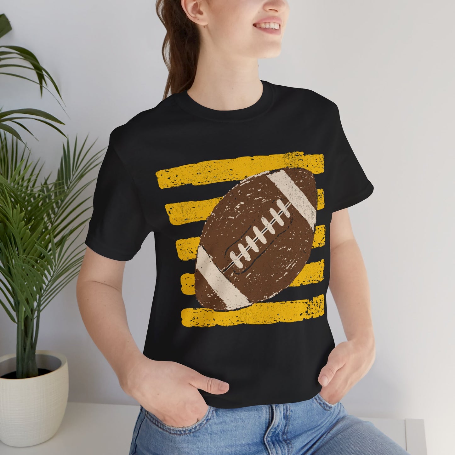 Football Vintage Stripes Bella Canvas T-Shirt