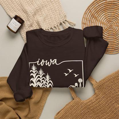 Iowa Farm Scene Crewneck Sweatshirt