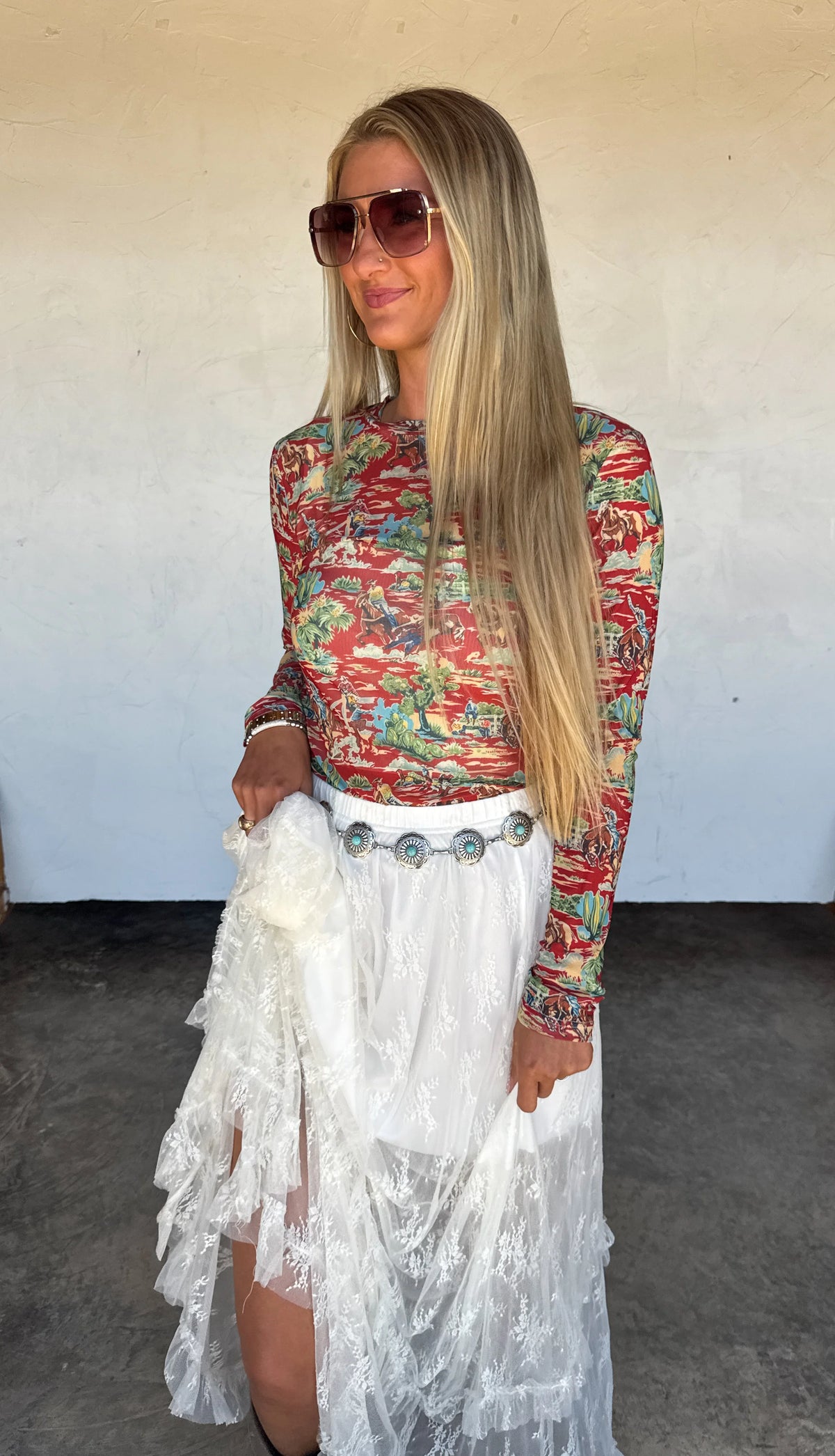 BLAKELEY Wild West Mesh It Up Top