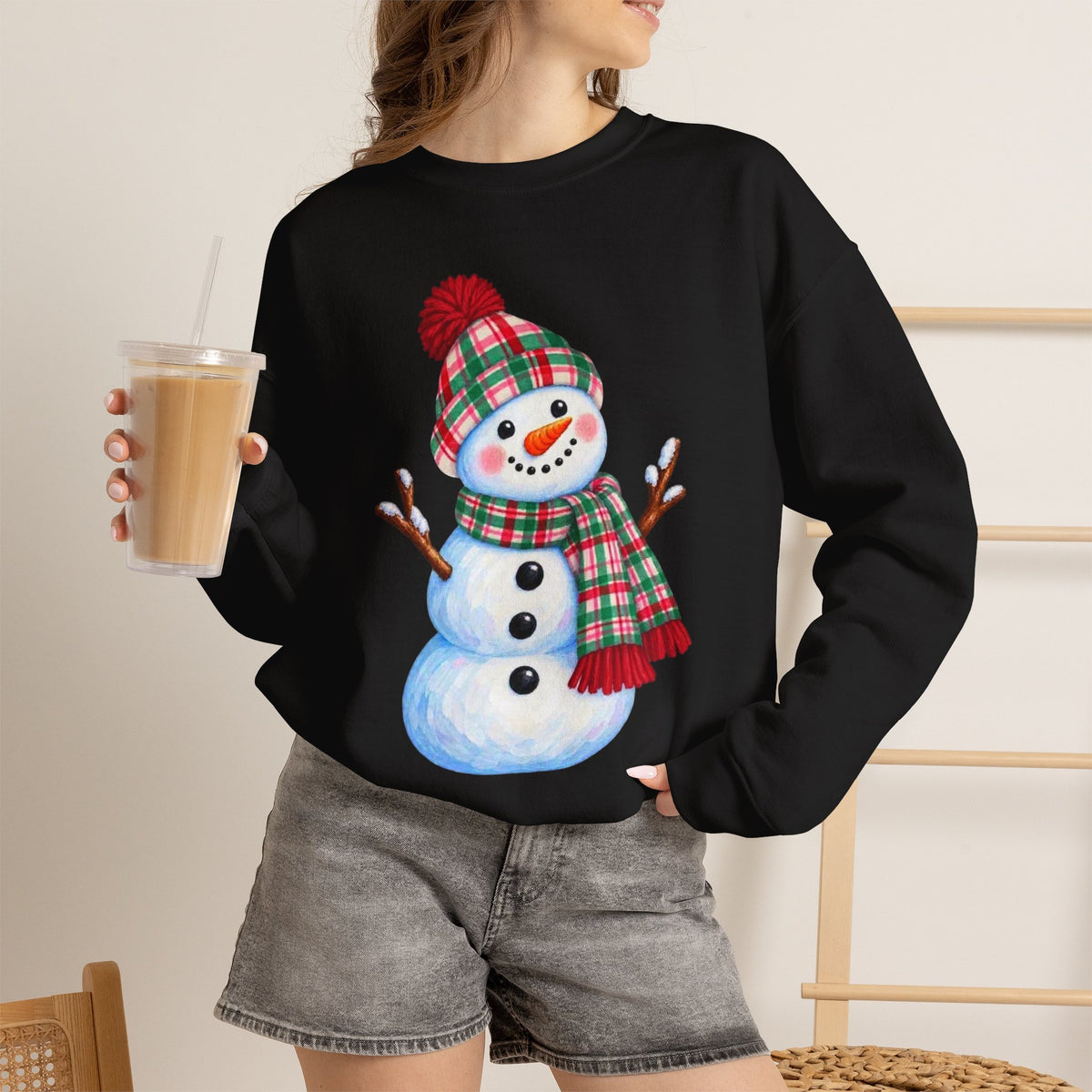 Festive Snowman Christmas Crewneck Sweatshirt