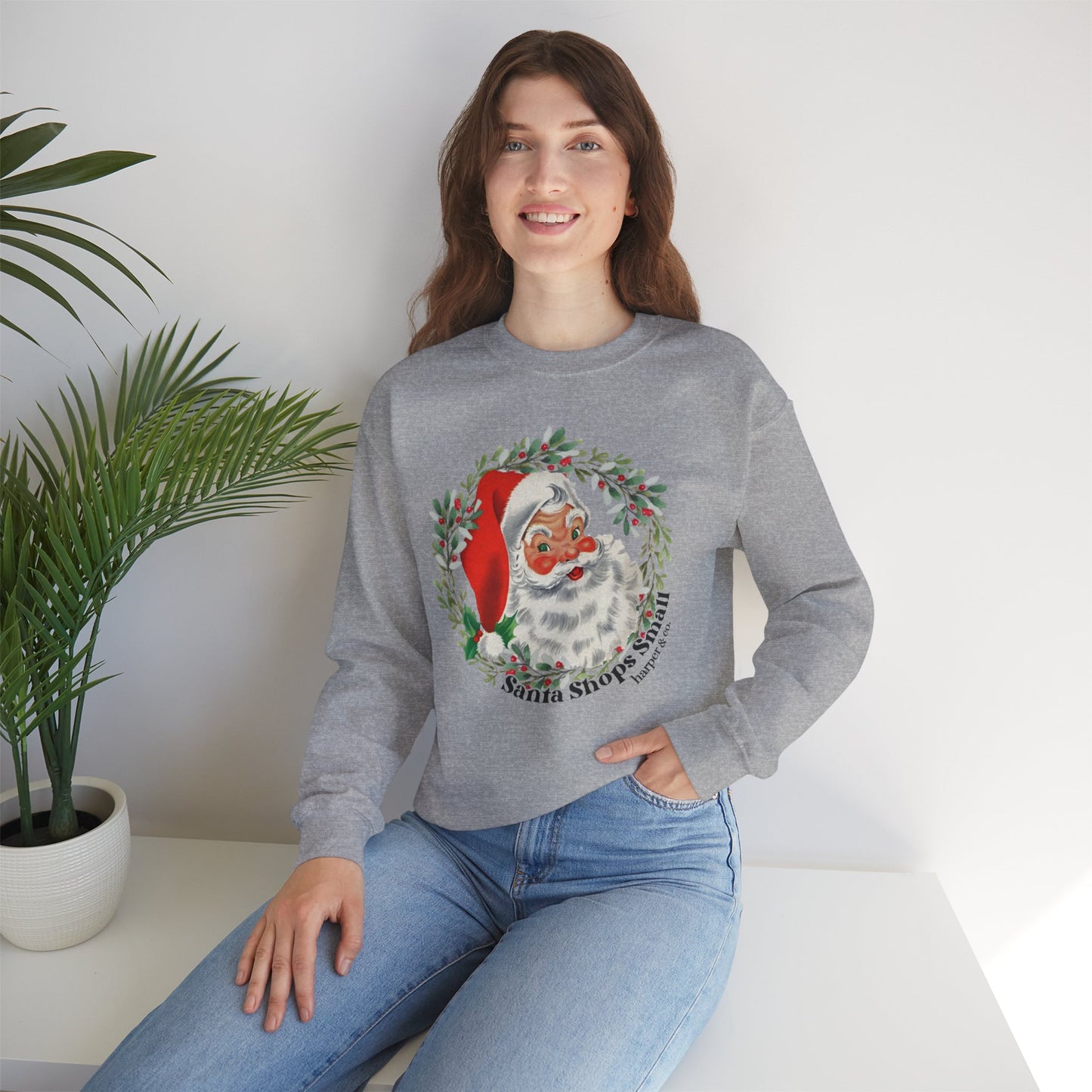 Cozy Santa Sweatshirt - Vintage Holiday Style, Perfect Christmas Gift, Family Gatherings, Winter Wear, Festive Apparel