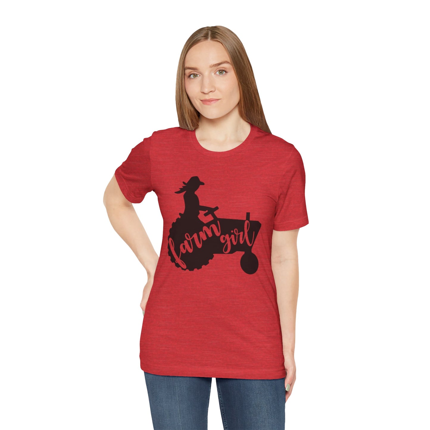 Farm Girl T-Shirt — Rustic Tractor Silhouette Tee for Country Women