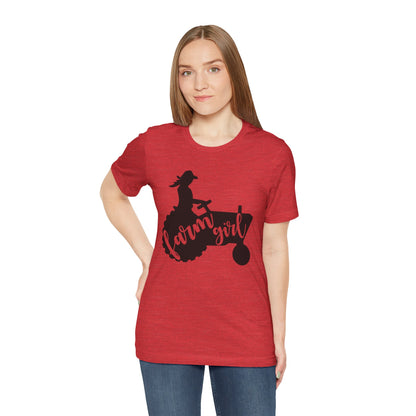 Farm Girl T-Shirt — Rustic Tractor Silhouette Tee for Country Women