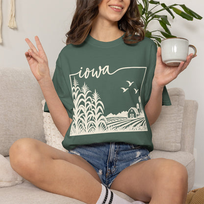 Copy of Iowa Farm Scene Crewneck Sweatshirt — Minimal Midwest Landscape