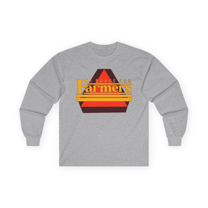 Farmers Retro Stripe Long Sleeve Tee — I Brake For Farmers Graphic Tee