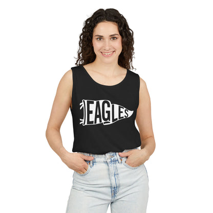 Eagles Vintage Pennant Unisex Garment-Dyed Tank Top - Casual Summer Apparel for Sports Enthusiasts