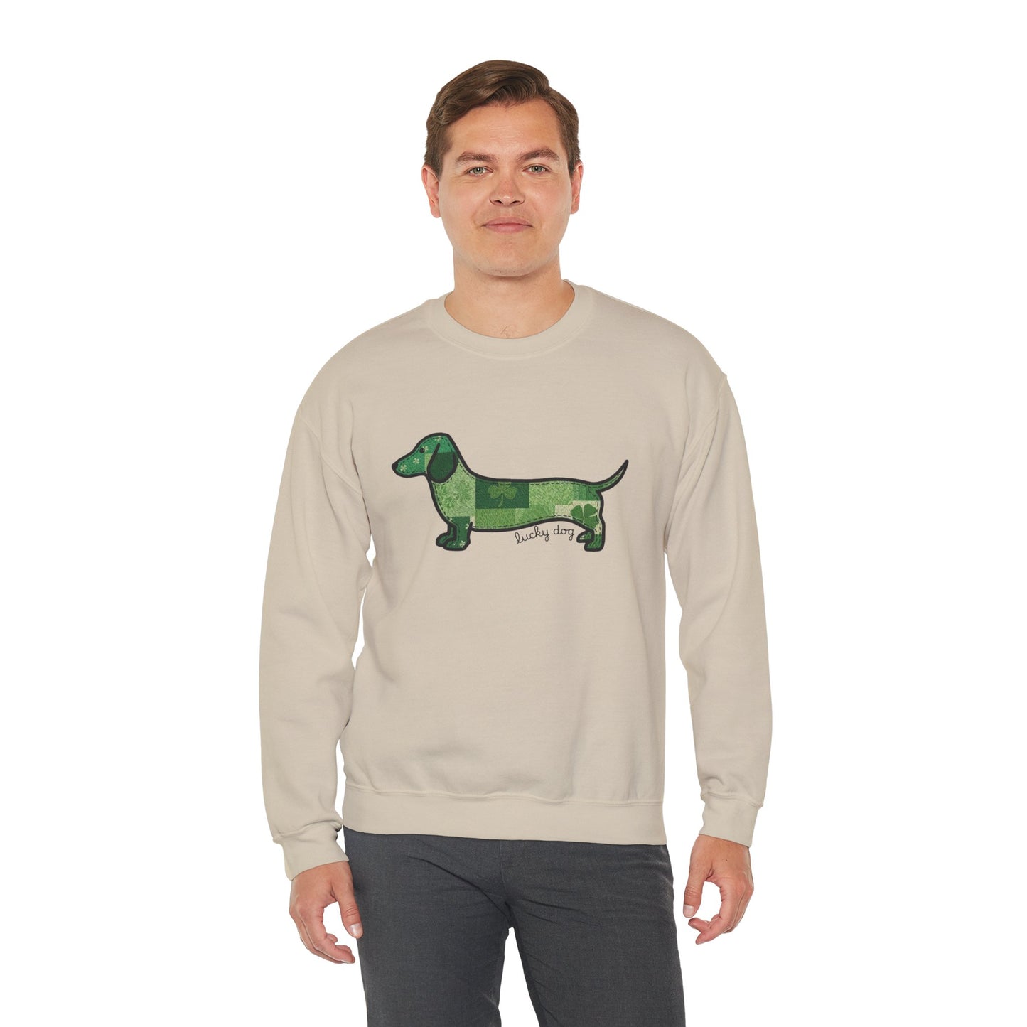 St. Patrick's Lucky Dachshund Quiltwork Sweatshirt