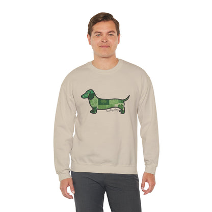 St. Patrick's Lucky Dachshund Quiltwork Sweatshirt