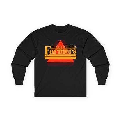 Farmers Retro Stripe Long Sleeve Tee — I Brake For Farmers Graphic Tee