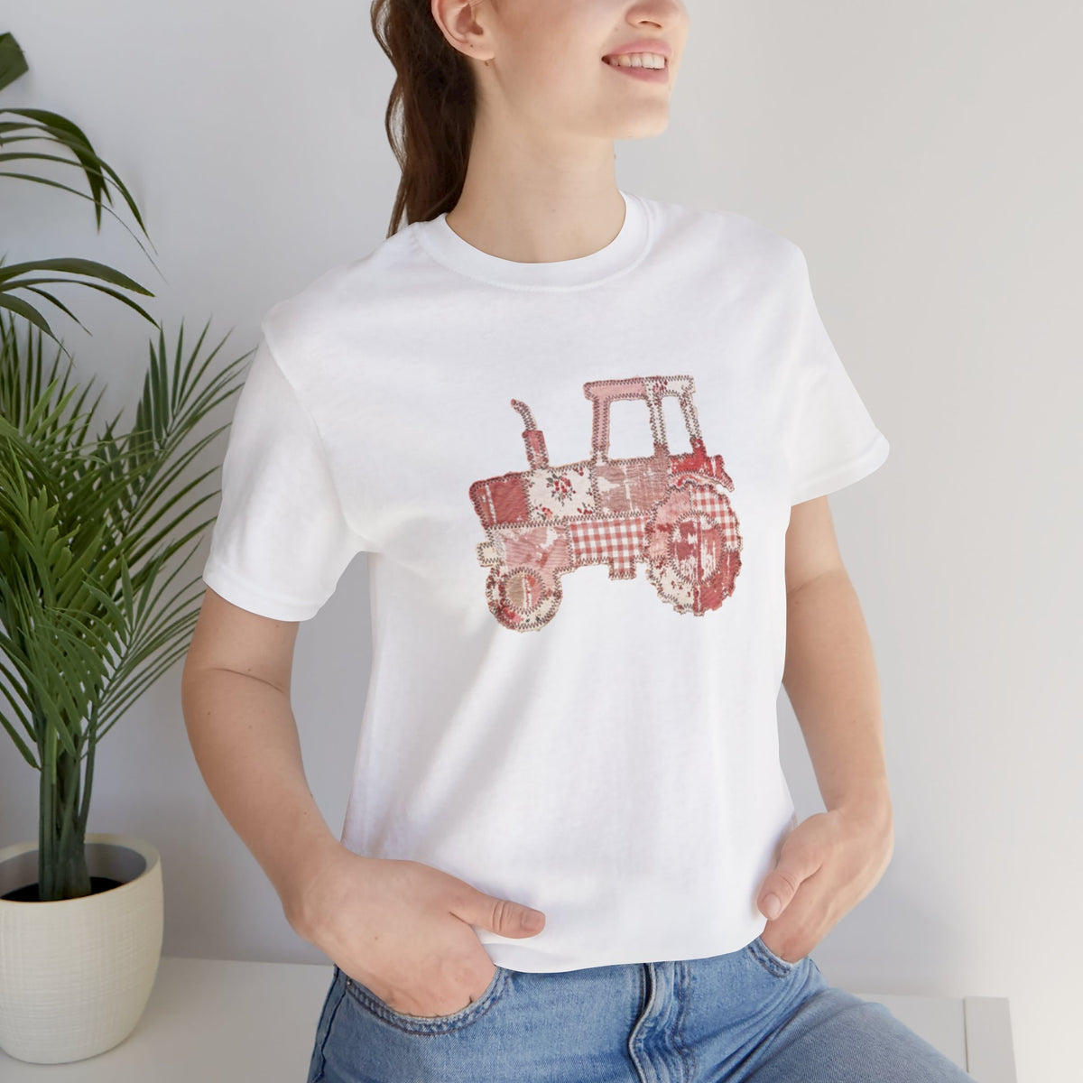 Tractor Patchwork Tee — Vintage Farm Truck Graphic T-Shirt