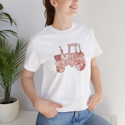 Tractor Patchwork Tee — Vintage Farm Truck Graphic T-Shirt