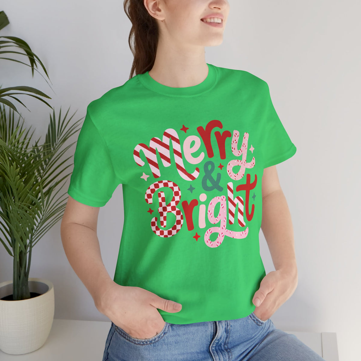 Copy of Winter Snowflakes Graphic Tee — Blue Striped Holiday T-Shirt