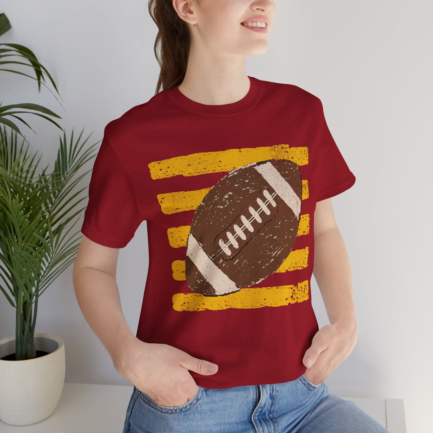 Football Vintage Stripes Bella Canvas T-Shirt